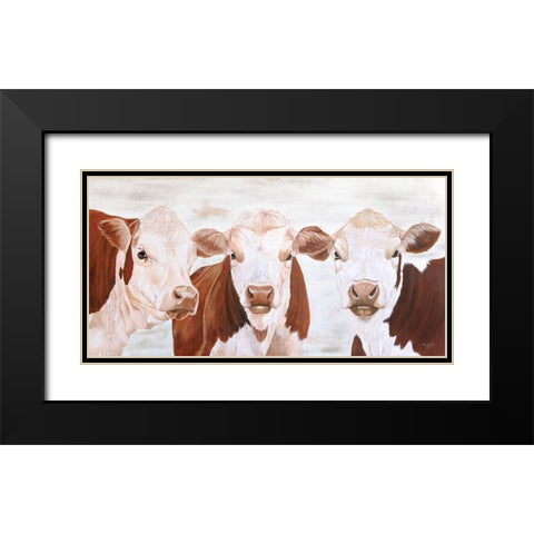 The Herefords Black Modern Wood Framed Art Print with Double Matting by Fifer, Diane