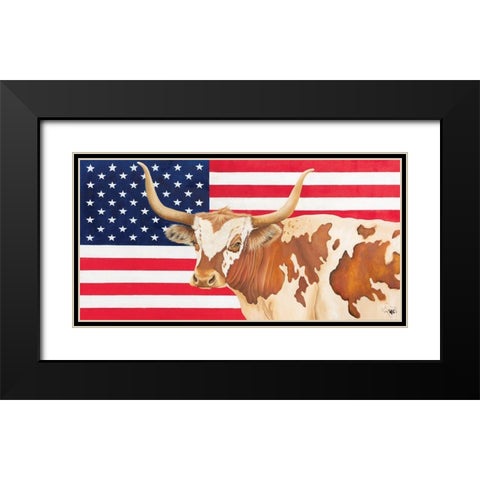 America Strong Black Modern Wood Framed Art Print with Double Matting by Fifer, Diane