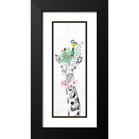 Sparkle the Giraffe Black Modern Wood Framed Art Print with Double Matting by Fifer, Diane