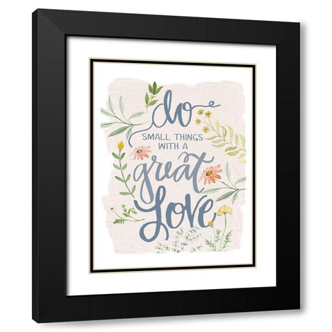 Great Love Flowers Black Modern Wood Framed Art Print with Double Matting by Dogwood Portfolio