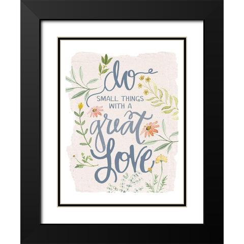 Great Love Flowers Black Modern Wood Framed Art Print with Double Matting by Dogwood Portfolio