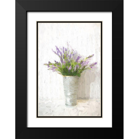 Lavender on White Black Modern Wood Framed Art Print with Double Matting by Dogwood Portfolio