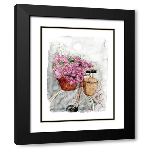 Bicycle in Spring Black Modern Wood Framed Art Print with Double Matting by Dogwood Portfolio