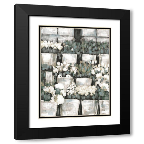 Rows of Flowers Black Modern Wood Framed Art Print with Double Matting by Dogwood Portfolio