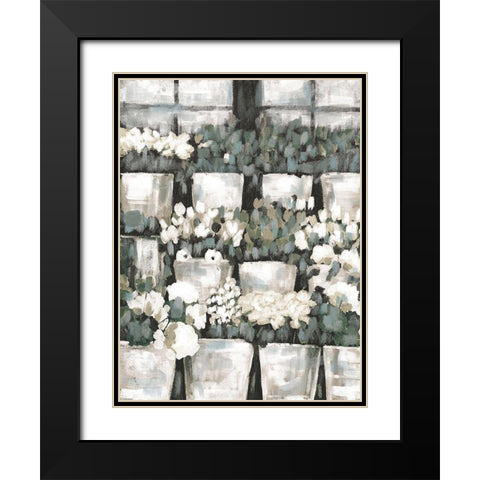 Rows of Flowers Black Modern Wood Framed Art Print with Double Matting by Dogwood Portfolio