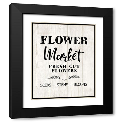 Flower Market Black Modern Wood Framed Art Print with Double Matting by Dogwood Portfolio