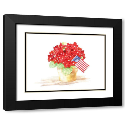 Patriotic Flowers Black Modern Wood Framed Art Print with Double Matting by Dogwood Portfolio