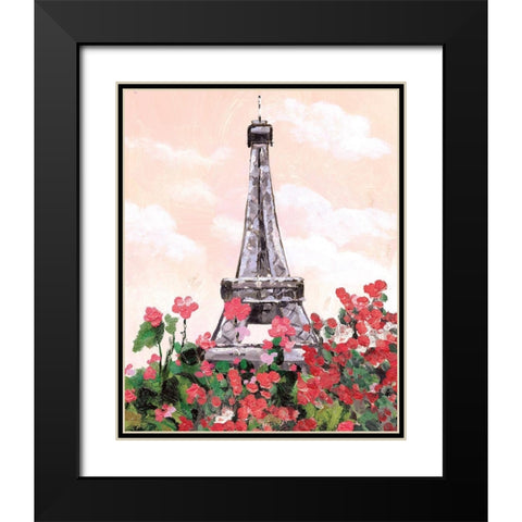 Flower Tower Black Modern Wood Framed Art Print with Double Matting by Dogwood Portfolio