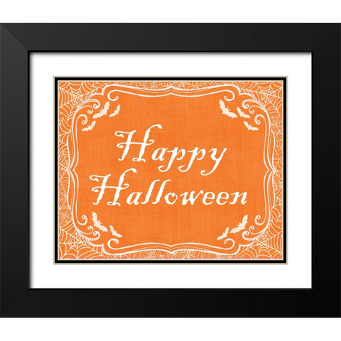 Happy Halloween Web Black Modern Wood Framed Art Print with Double Matting by Dogwood Portfolio
