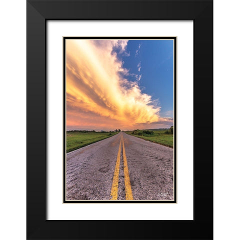 Road and Sky Meeting Black Modern Wood Framed Art Print with Double Matting by Quillen, Donnie