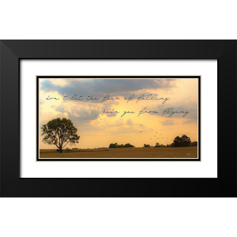 Fear of Falling Black Modern Wood Framed Art Print with Double Matting by Quillen, Donnie