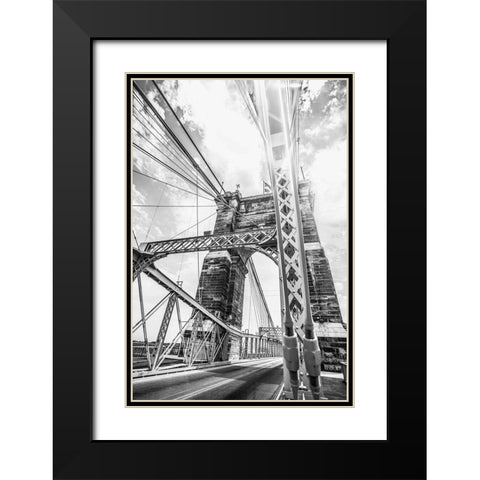 Bridge View I Black Modern Wood Framed Art Print with Double Matting by Quillen, Donnie