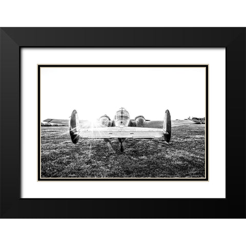Airport Sunset   Black Modern Wood Framed Art Print with Double Matting by Quillen, Donnie