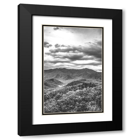 Mountain View Black Modern Wood Framed Art Print with Double Matting by Quillen, Donnie