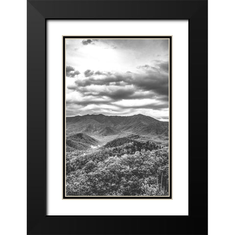 Mountain View Black Modern Wood Framed Art Print with Double Matting by Quillen, Donnie