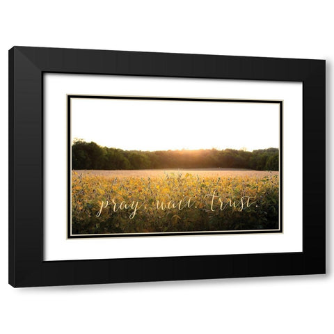 Pray-Wait-Trust Black Modern Wood Framed Art Print with Double Matting by Quillen, Donnie