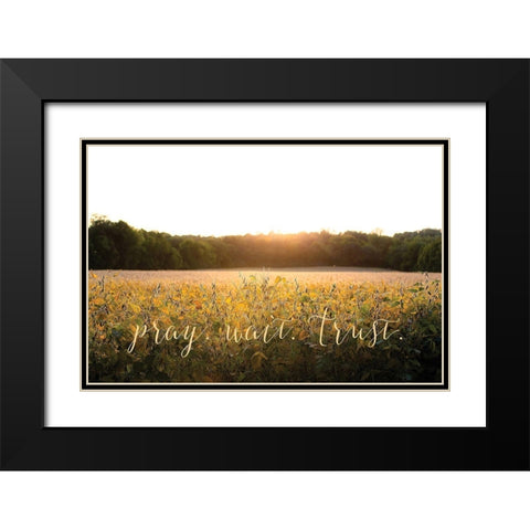 Pray-Wait-Trust Black Modern Wood Framed Art Print with Double Matting by Quillen, Donnie
