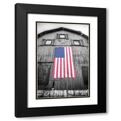 Red-White And Blue Black Modern Wood Framed Art Print with Double Matting by Quillen, Donnie