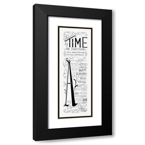 Time for Everything Black Modern Wood Framed Art Print with Double Matting by Strain, Deb