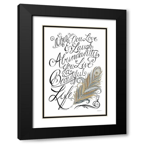 Live a Beautiful Life Black Modern Wood Framed Art Print with Double Matting by Strain, Deb