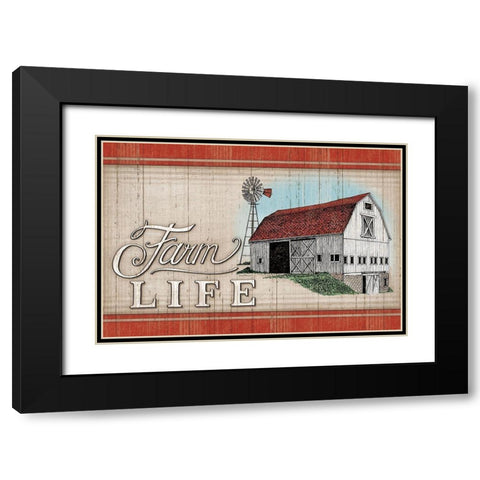 The Farm Life Black Modern Wood Framed Art Print with Double Matting by Strain, Deb