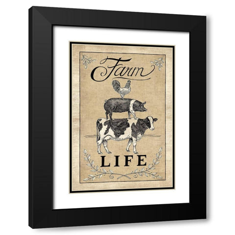 Farm Life Black Modern Wood Framed Art Print with Double Matting by Strain, Deb