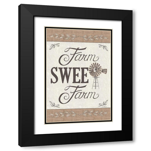 Farm Sweet Farm Black Modern Wood Framed Art Print with Double Matting by Strain, Deb
