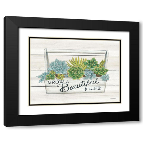 Beautiful Life Succulents Black Modern Wood Framed Art Print with Double Matting by Strain, Deb