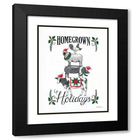 Homegrown Holidays      Black Modern Wood Framed Art Print with Double Matting by Strain, Deb