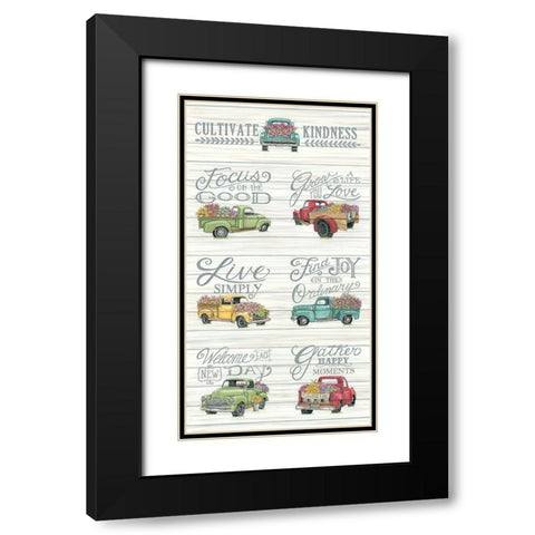 Cultivate Kindness Black Modern Wood Framed Art Print with Double Matting by Strain, Deb