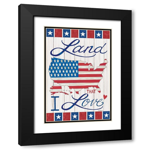 Land That I Love Black Modern Wood Framed Art Print with Double Matting by Strain, Deb