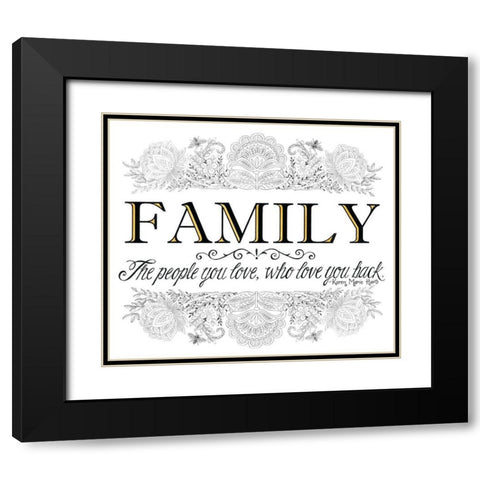 Family Black Modern Wood Framed Art Print with Double Matting by Strain, Deb