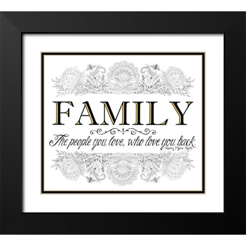 Family Black Modern Wood Framed Art Print with Double Matting by Strain, Deb