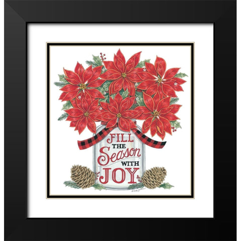 Fill the Season Poinsettia Jar Black Modern Wood Framed Art Print with Double Matting by Strain, Deb