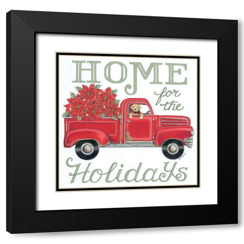 Home for the Holidays Black Modern Wood Framed Art Print with Double Matting by Strain, Deb