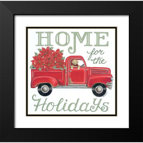 Home for the Holidays Black Modern Wood Framed Art Print with Double Matting by Strain, Deb