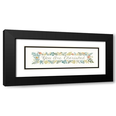 You Are Cherished Black Modern Wood Framed Art Print with Double Matting by Strain, Deb