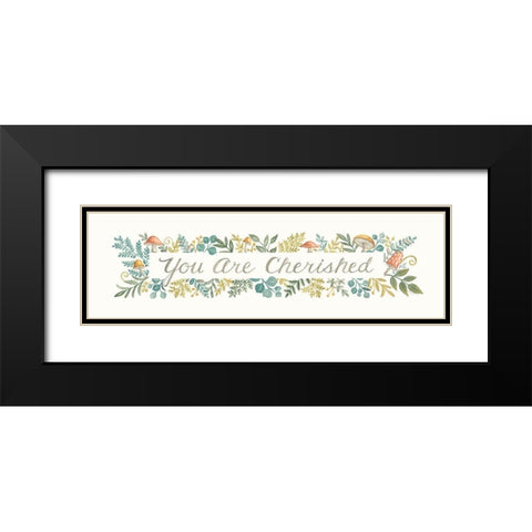 You Are Cherished Black Modern Wood Framed Art Print with Double Matting by Strain, Deb