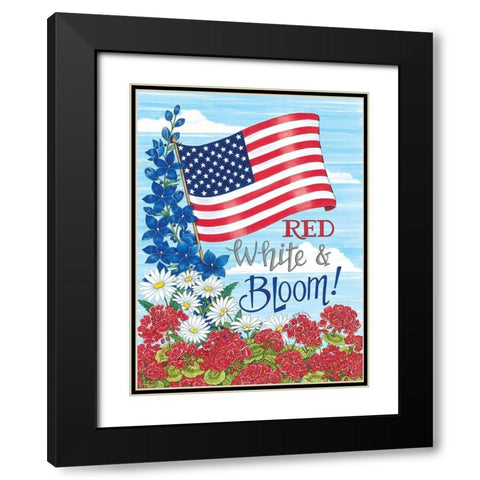 Red-White And Bloom! Black Modern Wood Framed Art Print with Double Matting by Strain, Deb