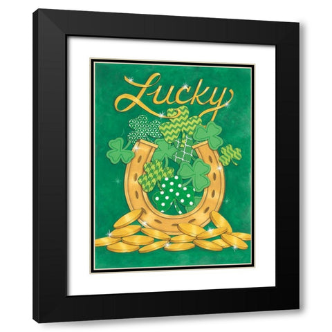 Lucky Horseshoe Black Modern Wood Framed Art Print with Double Matting by Strain, Deb
