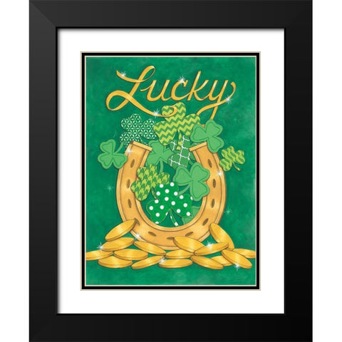 Lucky Horseshoe Black Modern Wood Framed Art Print with Double Matting by Strain, Deb