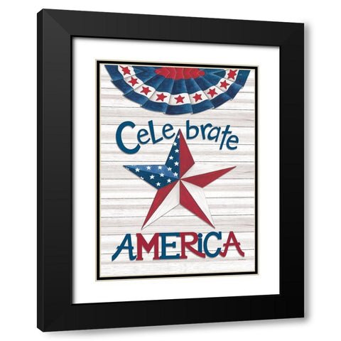Celebrate America Black Modern Wood Framed Art Print with Double Matting by Strain, Deb