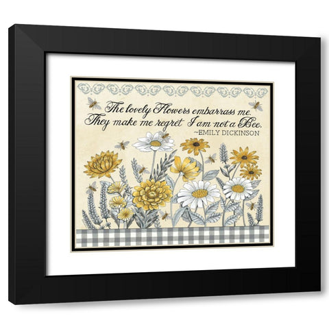 Make Me Regret I am Not a Bee Black Modern Wood Framed Art Print with Double Matting by Strain, Deb