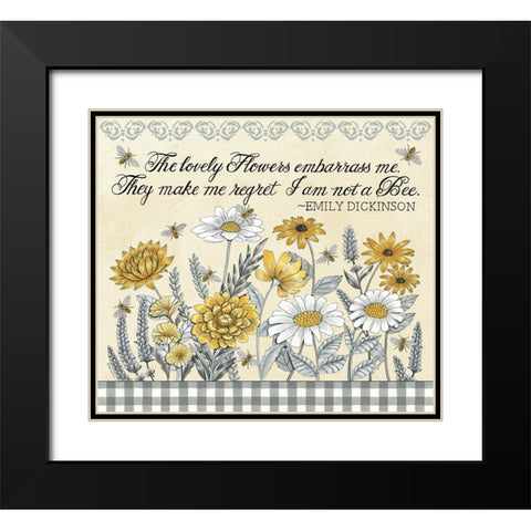 Make Me Regret I am Not a Bee Black Modern Wood Framed Art Print with Double Matting by Strain, Deb