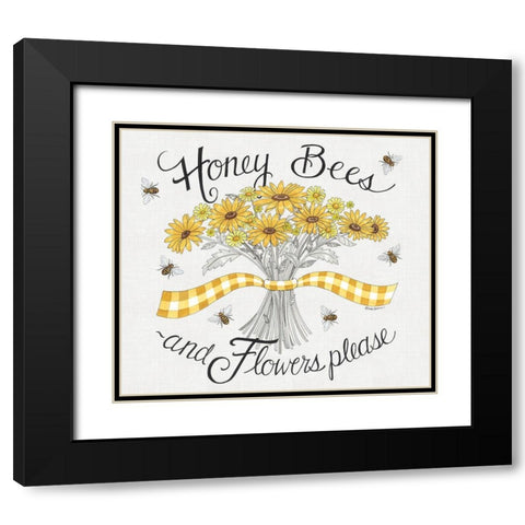 Flowers Please Black Modern Wood Framed Art Print with Double Matting by Strain, Deb