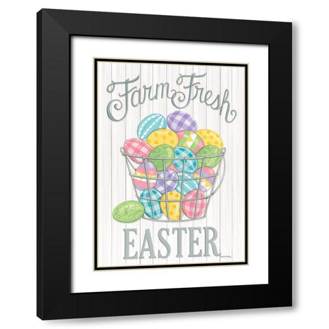Farm Fresh Easter Black Modern Wood Framed Art Print with Double Matting by Strain, Deb