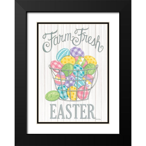 Farm Fresh Easter Black Modern Wood Framed Art Print with Double Matting by Strain, Deb