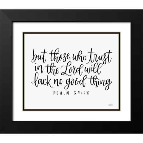 Trust in the Lord Black Modern Wood Framed Art Print with Double Matting by Imperfect Dust