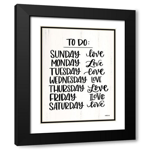 To Do List Black Modern Wood Framed Art Print with Double Matting by Imperfect Dust