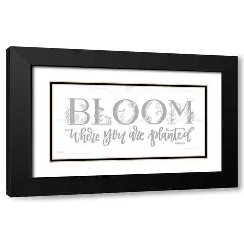 Bloom Where You Are Planted Black Modern Wood Framed Art Print with Double Matting by Imperfect Dust